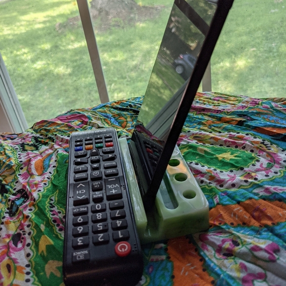 Desk Organizer Phone Holder Tablet Stand Handmade Resin Tech Gear - Picture 8 of 17